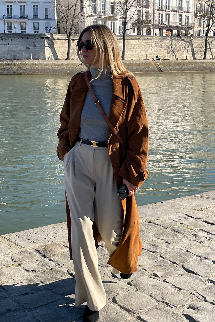 Women with Baggy Pants and Trench Coat
